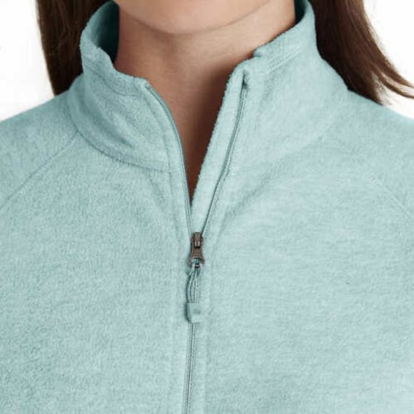 Eddie Bauer Womens Mock Neck Fleece Quarter Zip Pullover--Sea Blue - Picture 3 of 8